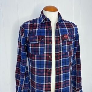 Superdry Blue and Red Plaid Button Down Shirt